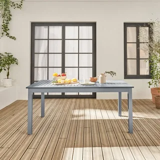 Mesa jardín extensible aluminio 8 personas Chicago gris claro