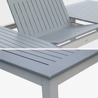 Mesa jardín extensible aluminio 8 personas Chicago gris claro