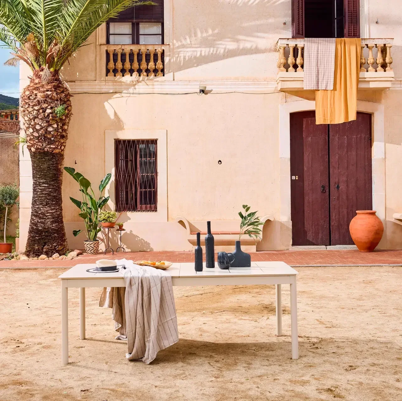 Table de jardin extensible aluminium 8 personnes Charleston anthracite