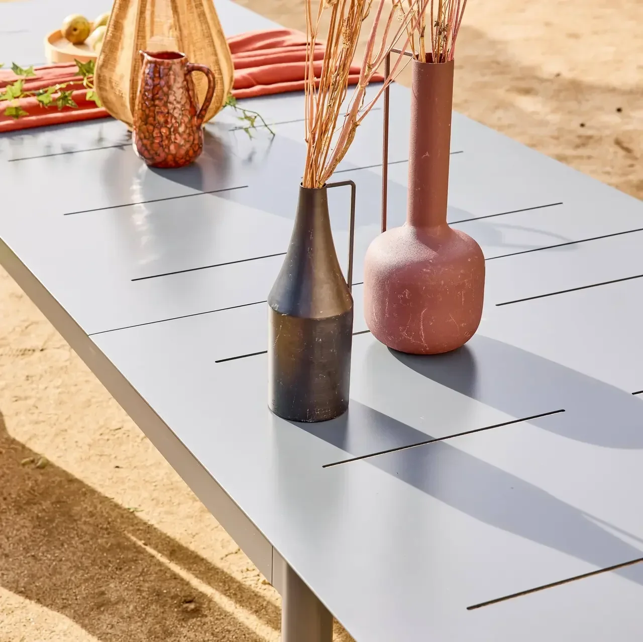Table extensible jardin aluminium 8 personnes Charleston anthracite