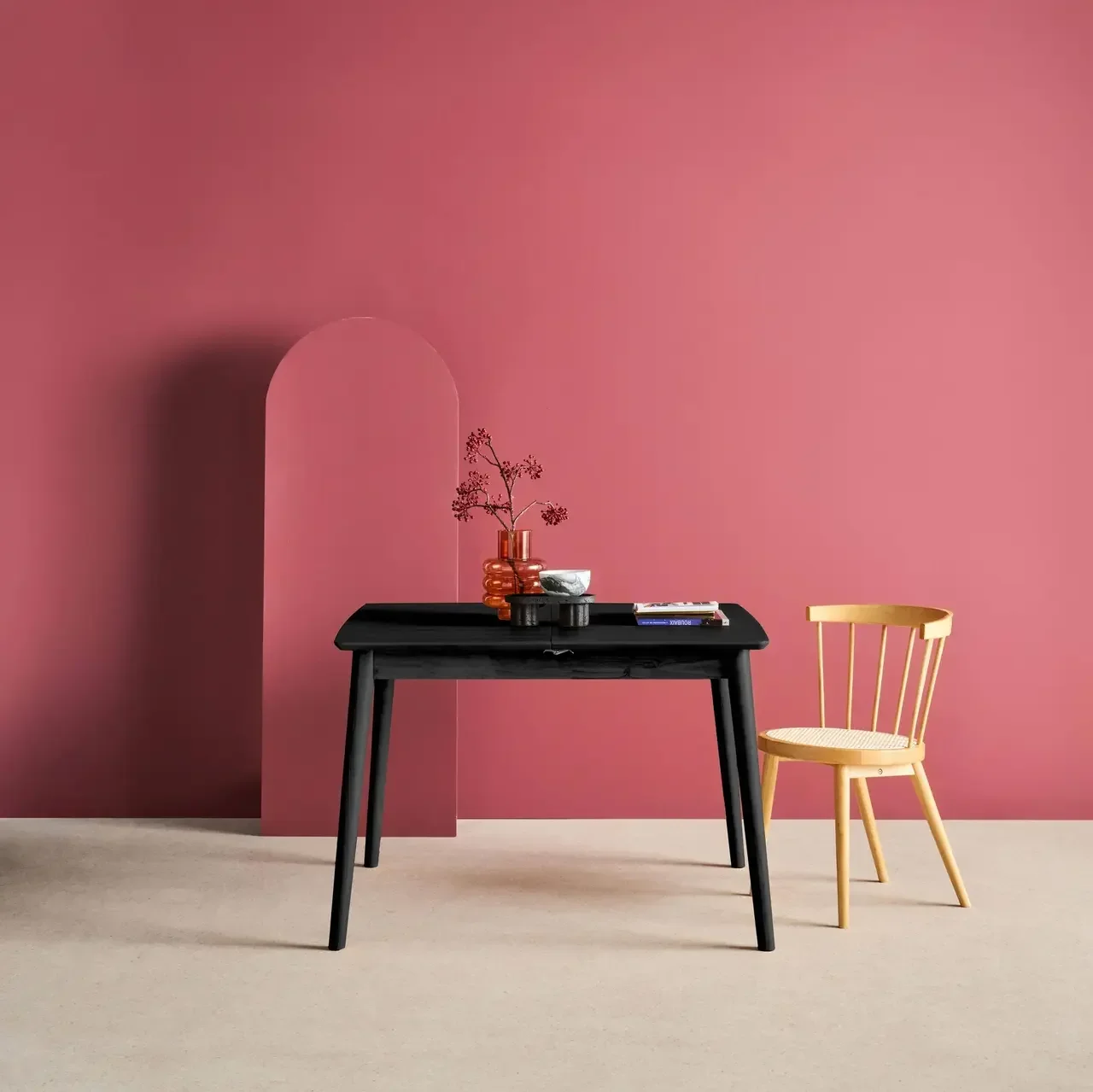 Table extensible Lina hévéa chêne 4-6 personnes