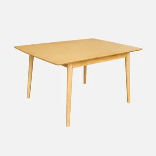 Table extensible rectangulaire hévéa massif et chêne 4-6 personnes Lina