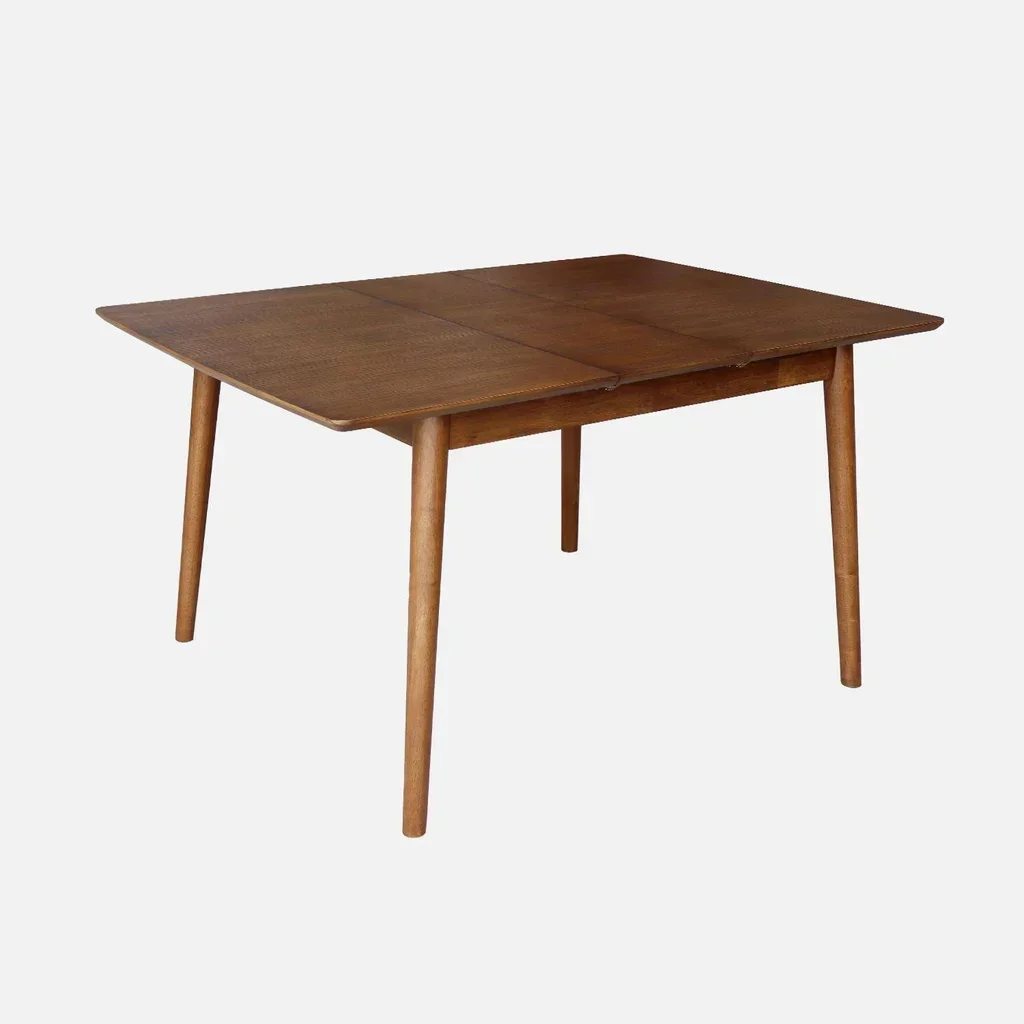 Table extensible rectangulaire bois hévéa et chêne 4-6 personnes Lina