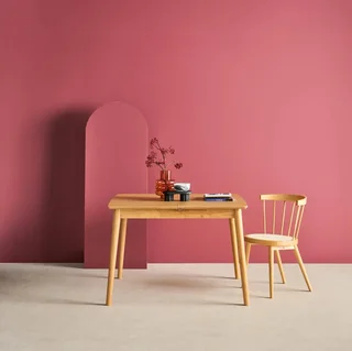 Table extensible rectangulaire hévéa massif et chêne 4-6 personnes Lina
