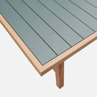 Tavolo giardino 6 persone legno hevea alluminio Eldora