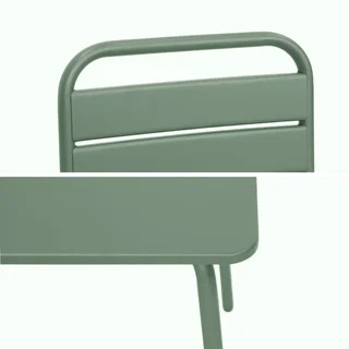 Table métal enfant vert de gris 2 chaises jardin extérieur Anna