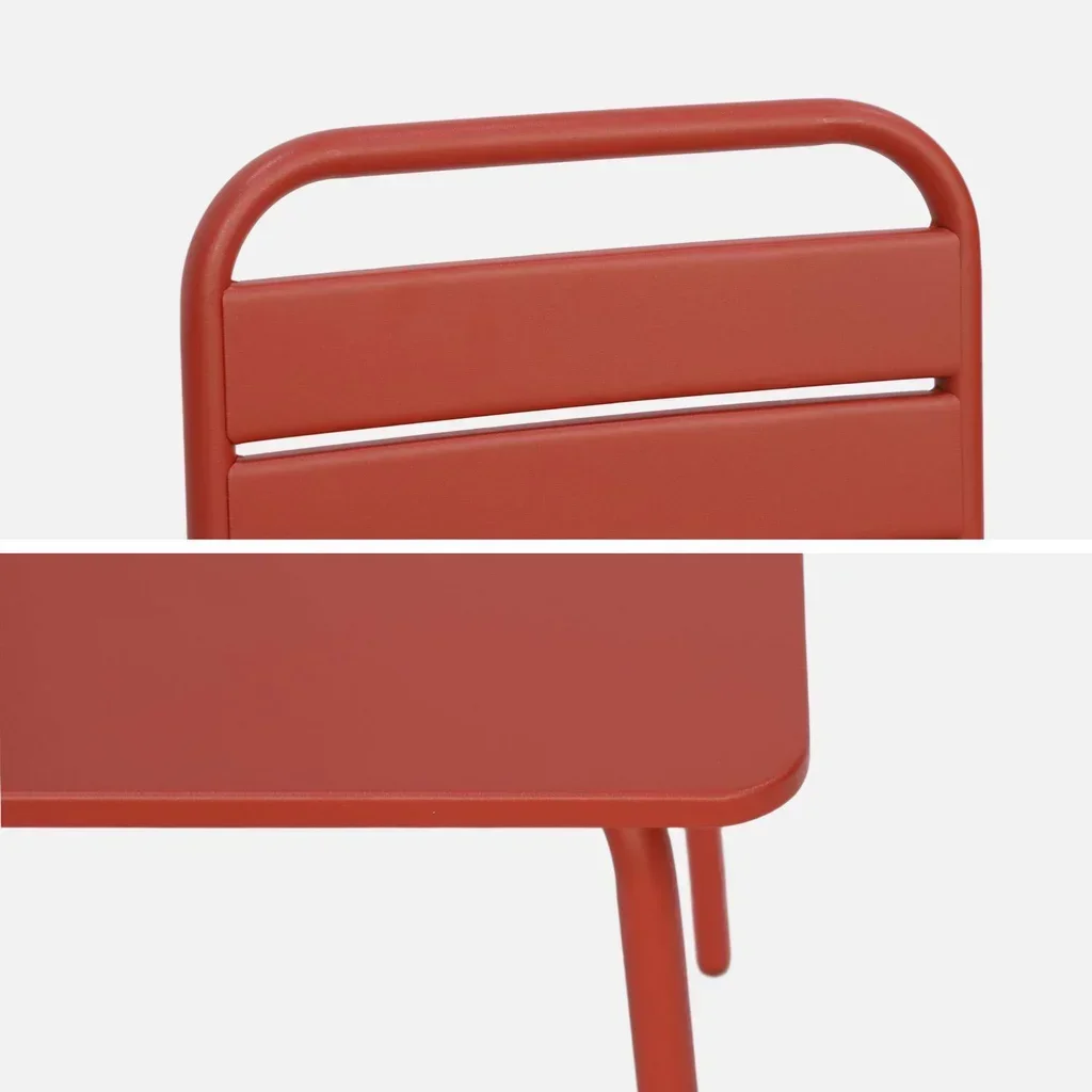 Table enfant métal vert de gris avec 2 sièges intérieur extérieur