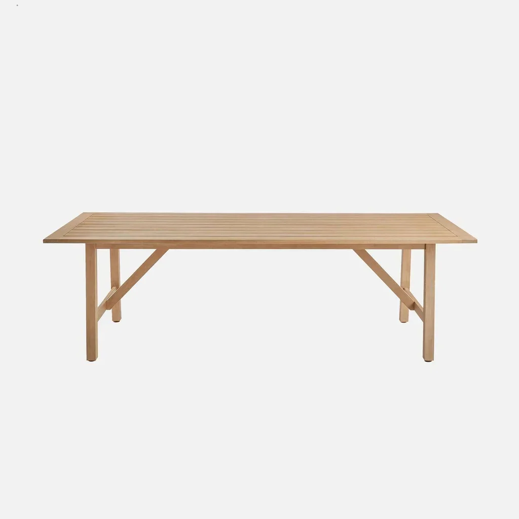Mesa de jardim eucalipto 8 pessoas 260 cm Loria retangular exterior jantar