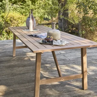 Mesa de jardim eucalipto 8 pessoas 260 cm Loria retangular exterior jantar