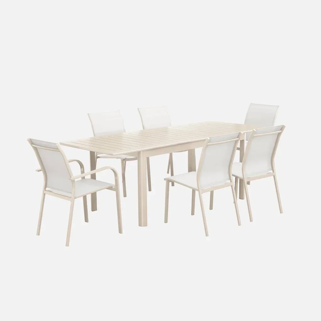 Table de jardin extensible aluminium 6 places Seattle anthracite