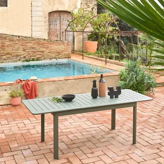 Table de jardin extensible aluminium 6 personnes Seattle anthracite 155-218 cm