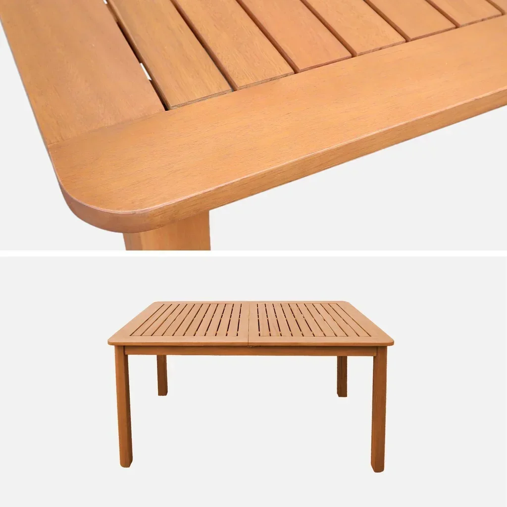 Extendable Eucalyptus Wood Garden Table 4-6 Seater Arbo