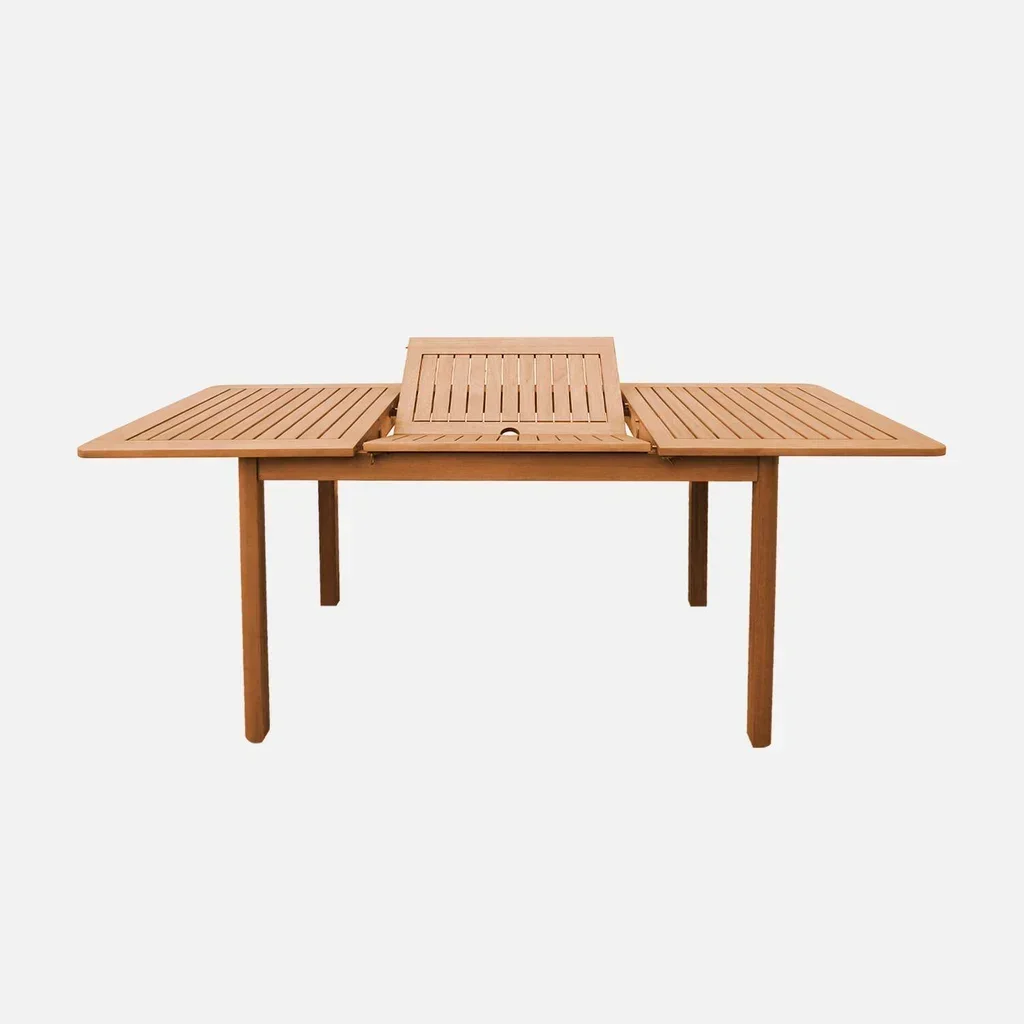 Extendable Eucalyptus Wood Garden Table 4-6 Seater Arbo