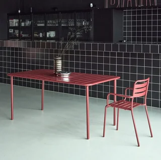 Table de jardin métal Amélia 6-8 places design bistrot extérieur