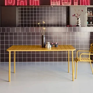 Table de jardin métal Amélia 6-8 personnes design bistrot extérieur