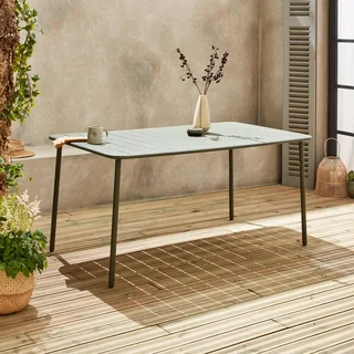 Table de jardin métal 6-8 places Amélia design intemporel extérieur