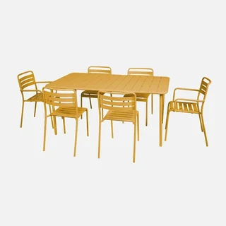Table de jardin métal Amélia 6-8 personnes design bistrot extérieur