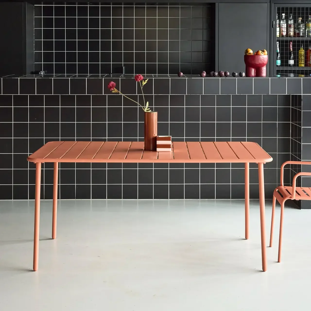 Table de jardin métal Amélia 6-8 places design bistrot extérieur