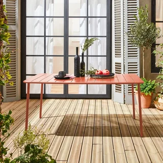 Table de jardin métal Amélia 6-8 places design bistrot extérieur