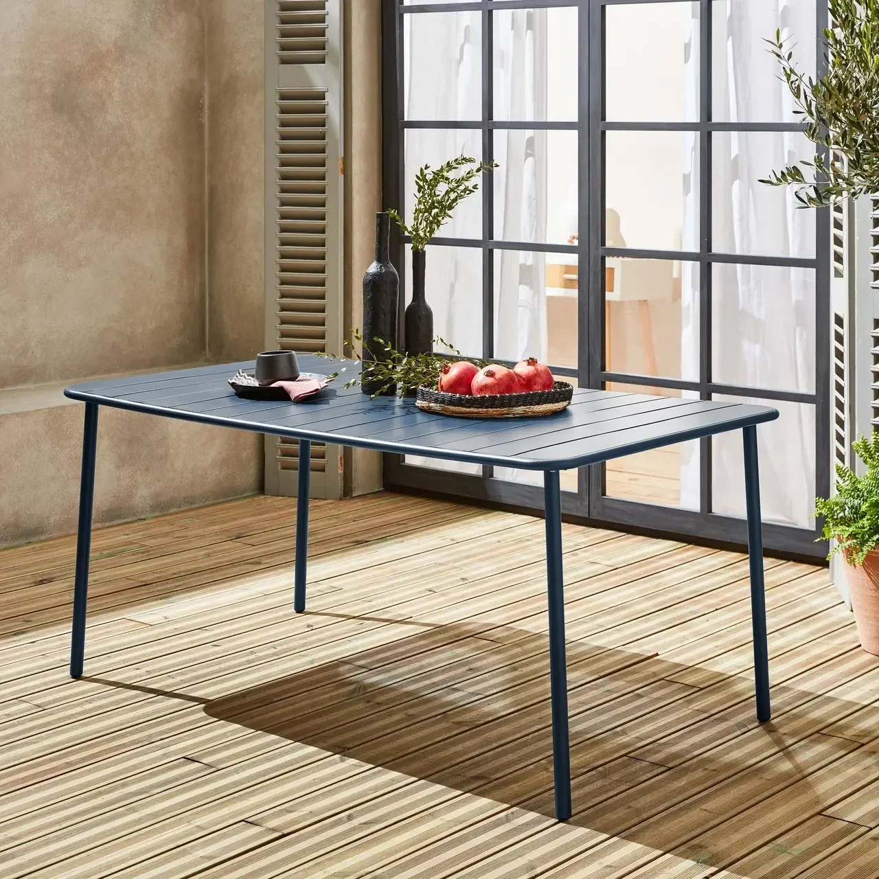 Table de jardin métal Amélia 6-8 places extérieur design intemporel