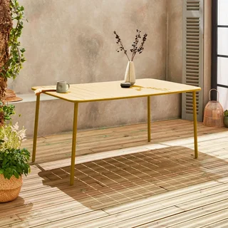Table de jardin métal Amélia 6-8 personnes design bistrot extérieur
