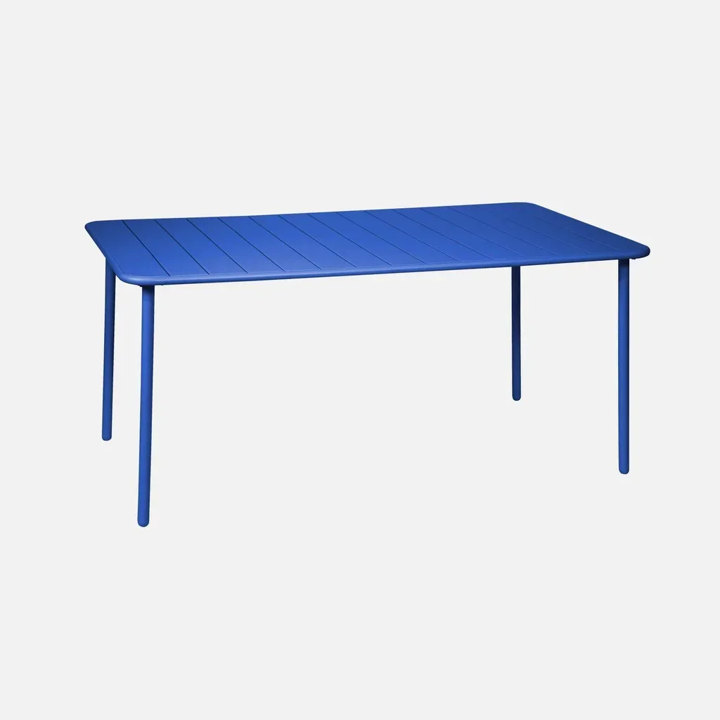 Table de jardin métal Amélia 6-8 places acier antirouille extérieur