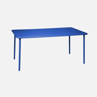 Table de jardin métal Amélia 6-8 places acier antirouille extérieur