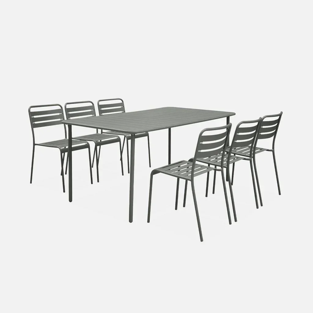 Table de jardin métal 6-8 places Amélia design intemporel extérieur