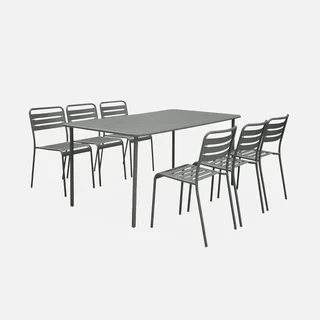 Table de jardin métal 6-8 places Amélia design intemporel extérieur