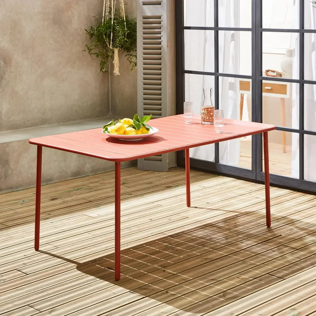 Table jardin métal 6-8 places Amélia design intemporel extérieur bistrot