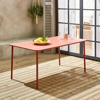 Table jardin métal 6-8 places Amélia design intemporel extérieur bistrot
