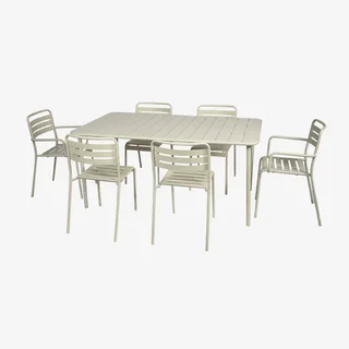 Table d'extérieur en métal 6 à 8 personnes Amélia style bistrot