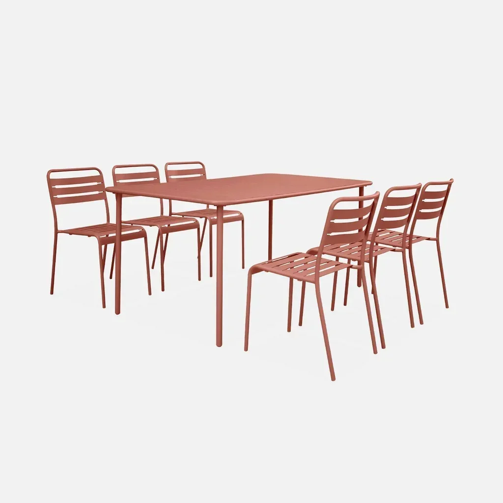 Table jardin métal 6-8 places Amélia design intemporel extérieur bistrot