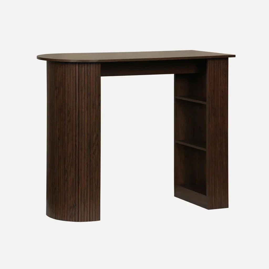 Tall bar table kitchen wood with storage shelves Wallis