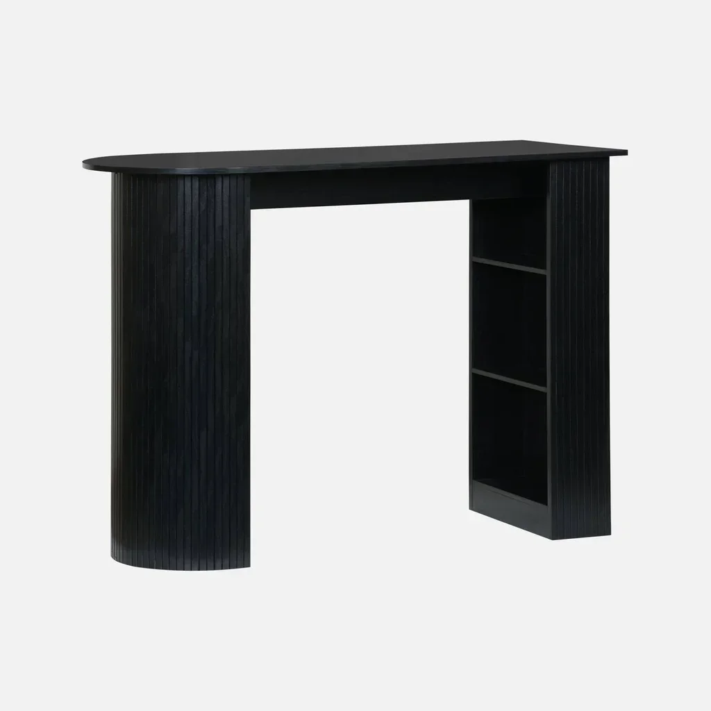 Tall Bar Table Kitchen Wood Storage Shelves Wallis