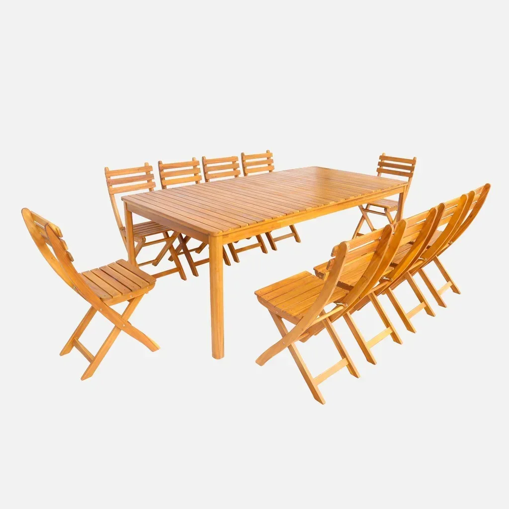 Table jardin acacia 10 personnes Senora 200 cm bois massif