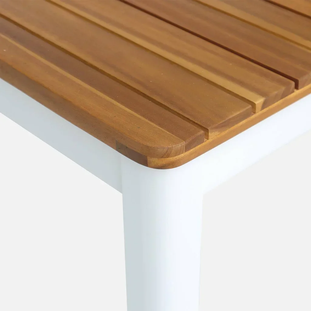 Table de jardin acacia 10 personnes Senora 200 cm arrondie
