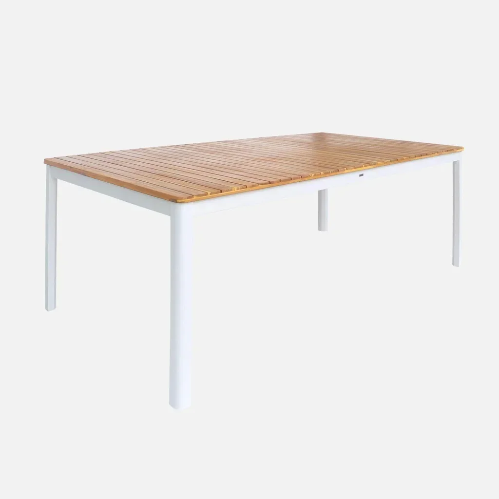 Table de jardin acacia 10 personnes Senora 200 cm arrondie