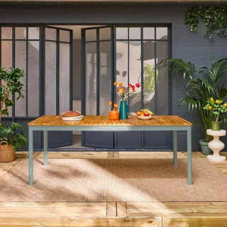 Table de jardin acacia 10 personnes 200 cm Senora bois massif extérieur