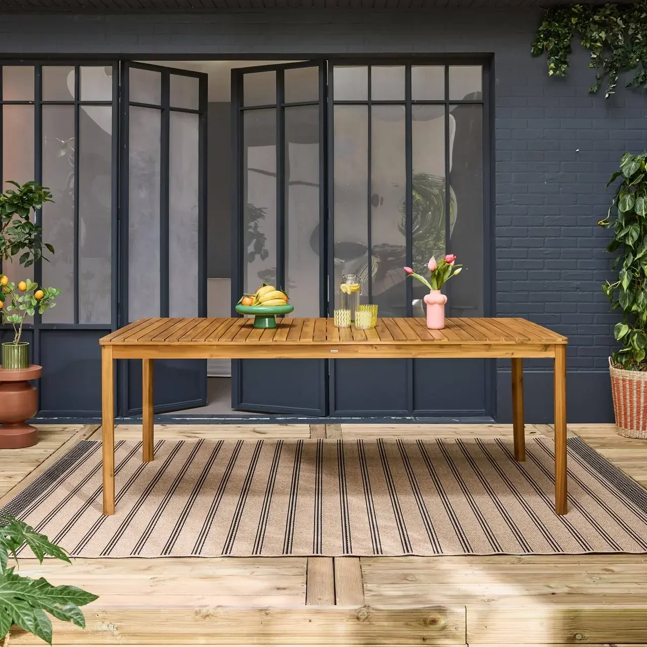 Table jardin acacia 10 personnes Senora 200 cm bois massif