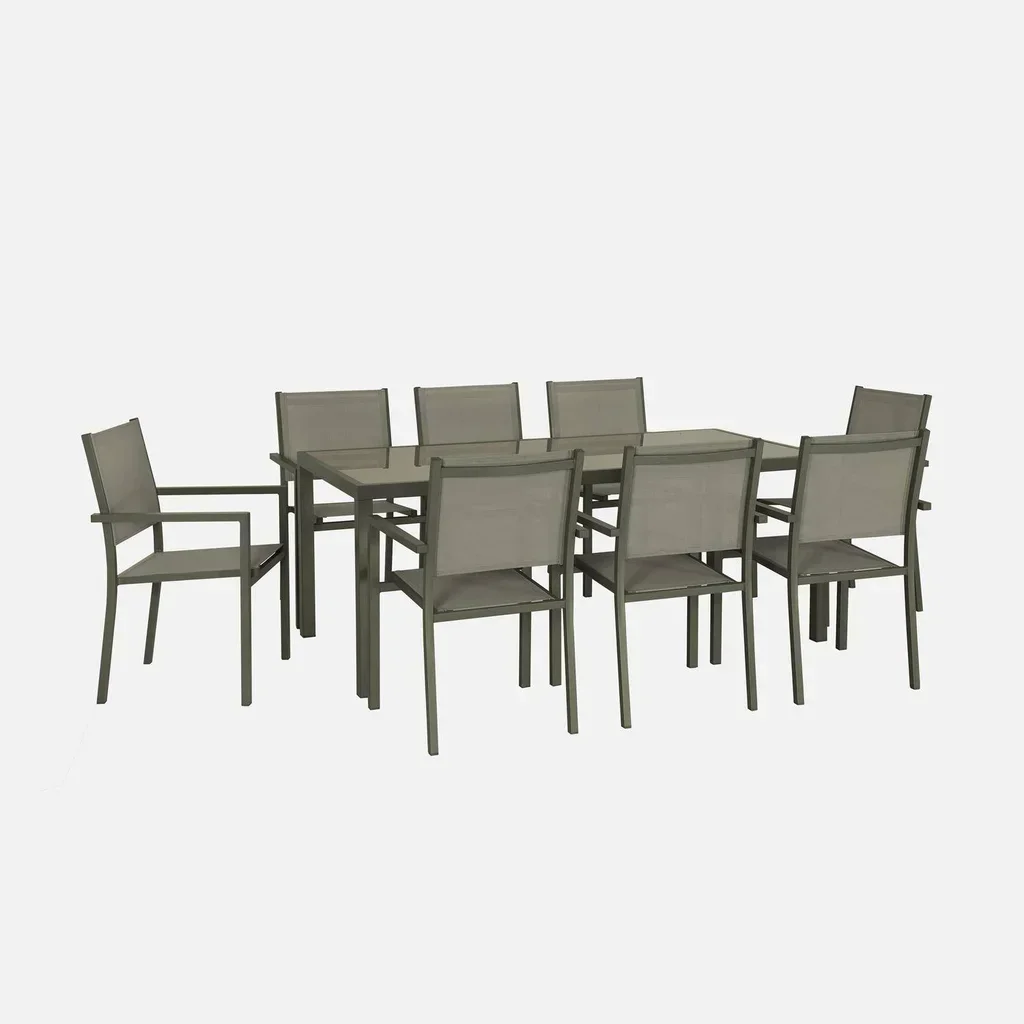 Table de jardin aluminium 8 places Capua design moderne épuré