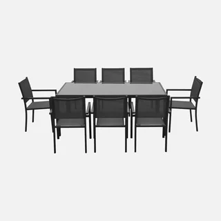 Table de jardin aluminium 8 places Capua moderne empilable