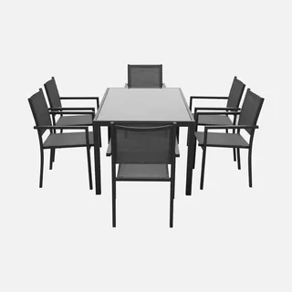 Table de jardin aluminium 8 places Capua moderne empilable