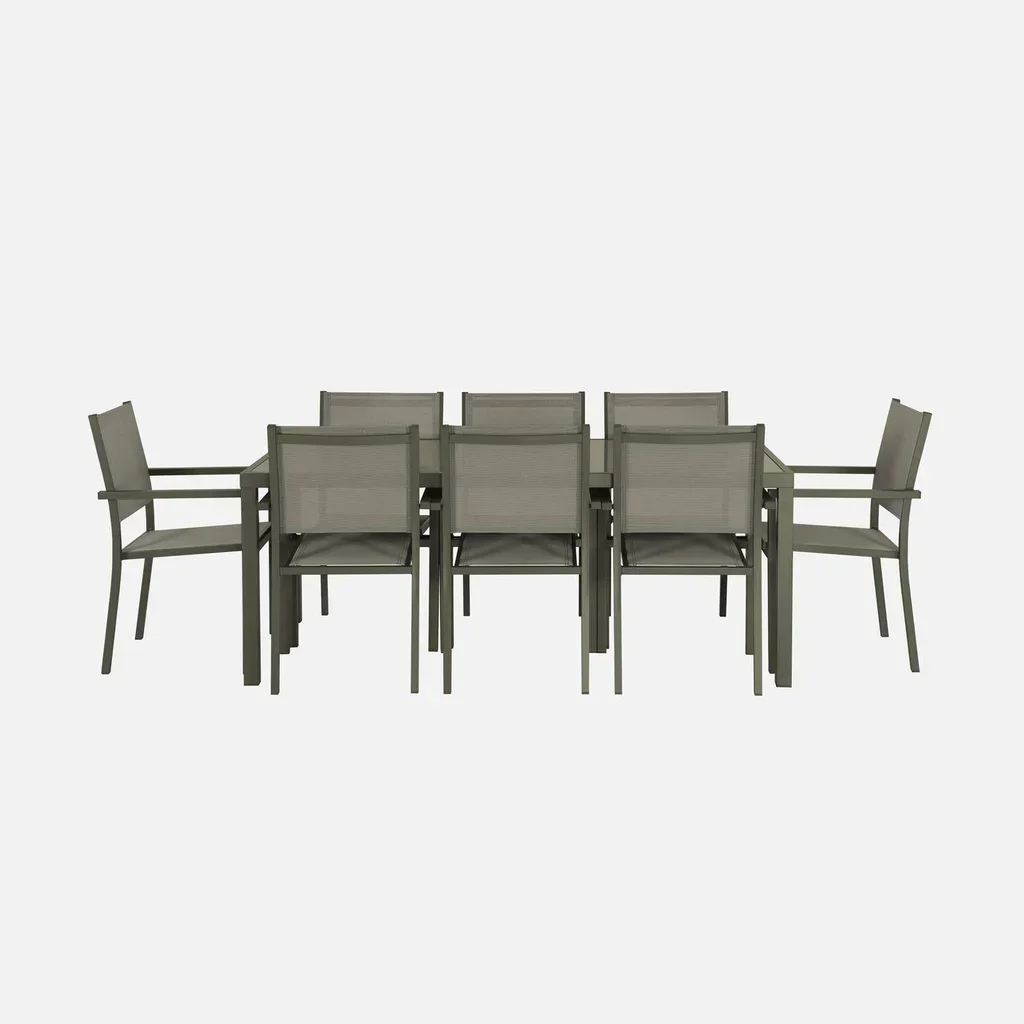 Table de jardin aluminium 8 places Capua design moderne épuré