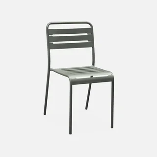 Table jardin eucalyptus 180 cm 6 chaises métal intérieur extérieur