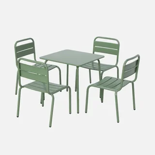 Kinder Gartentisch mit 4 Metallstühlen Anna