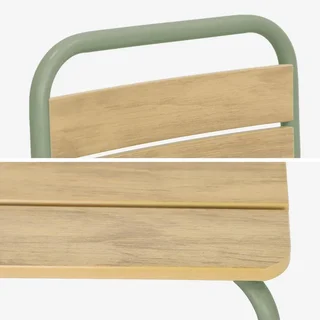 Table de jardin enfant acier bois avec 2 sièges extérieur