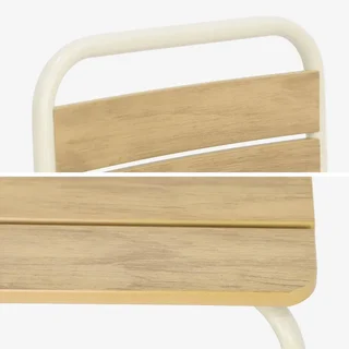 Table jardin enfant métal effet bois 4 chaises Suzie