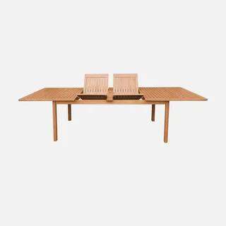 Table de jardin extensible bois eucalyptus 6 à 12 personnes terrasse