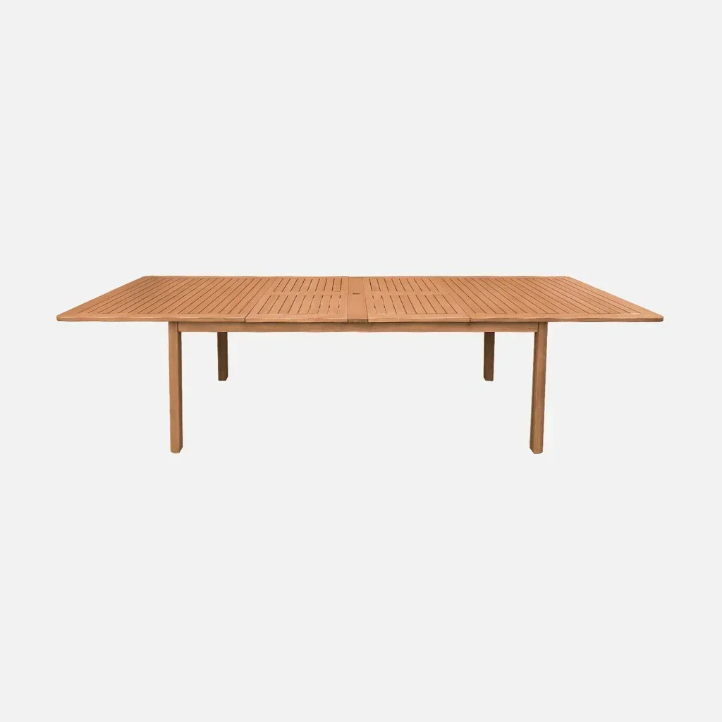 Table de jardin extensible bois eucalyptus 6 à 12 personnes terrasse
